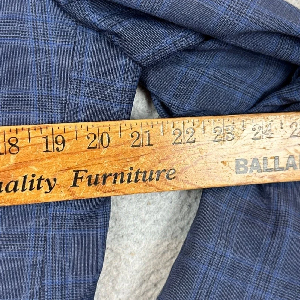 Banana Republic Marlane Wool Blazer Mens 42R Blue Plaid Standard Fit Sport Coat